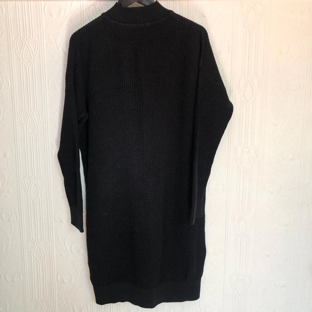 People Tree Cotton knit Mock turtle polo neck Sweater dress black size US 10